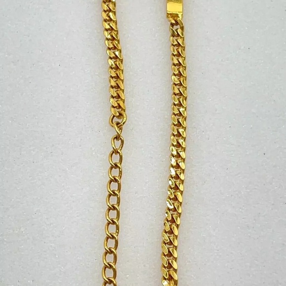 AUTH Christian Dior Logo Plate Chain Bracelet Gold - Picture 3 of 8